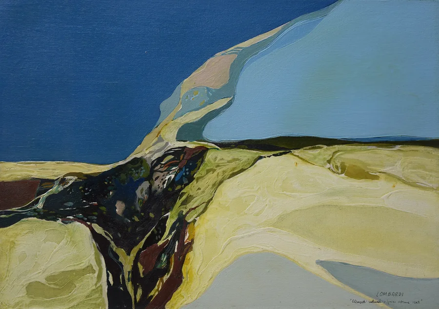 Elementi naturali e forme esterne, 1967 — Olio su cartoncino, 30 x 40 cm