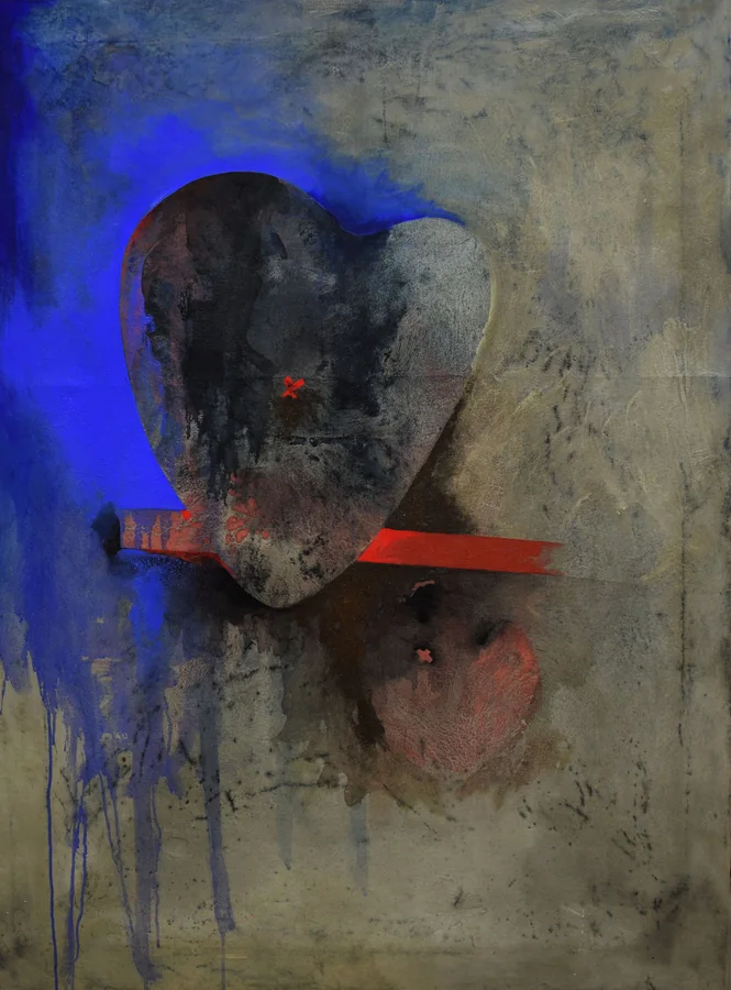Cuori sparsi, 1996 — Tecnica mista, 130 x 100 cm
