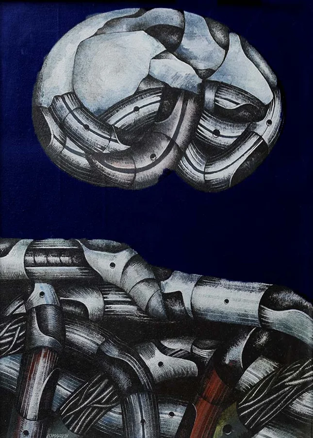 Il parto di una nuvola, 1974 — Acrilico su cartoncino, 100 x 120 cm