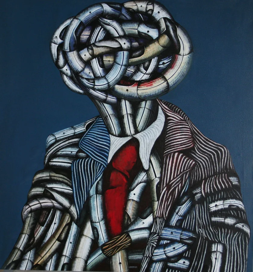 Una nuvola sulla testa, 1974 — Acrilico su tela, 100 x 100 cm