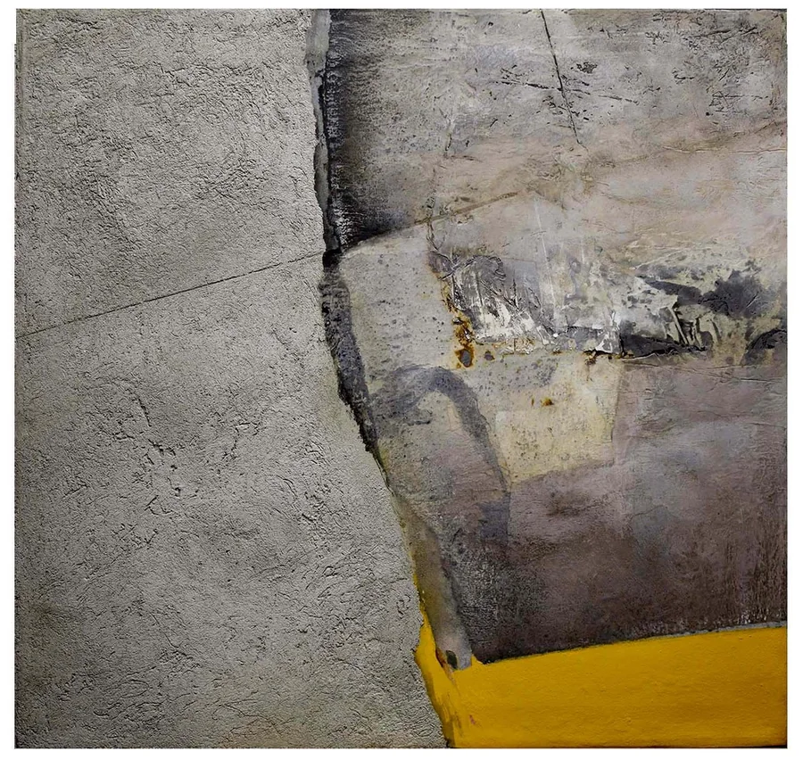 Superficie grigia, 1990 — Tecnica mista su tela, 100 x 110 cm